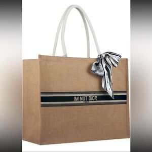 Designer Burlap reusable tote bag